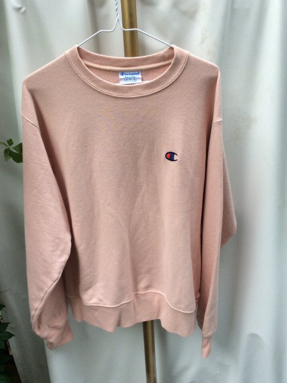 Champion Reverse Weave Big Logo Pink Sweatshirt Size M